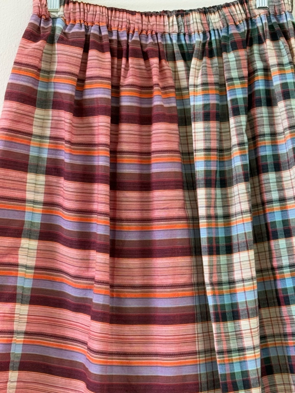Mixed Plaid & Stripe A-Line or full Maxi Skirt in Multi-Color NWOT - Picture 3 of 7